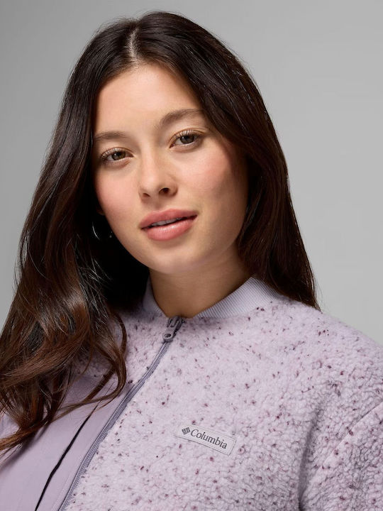 Fleece Women's Jacket with Zipper Lavender Pearl