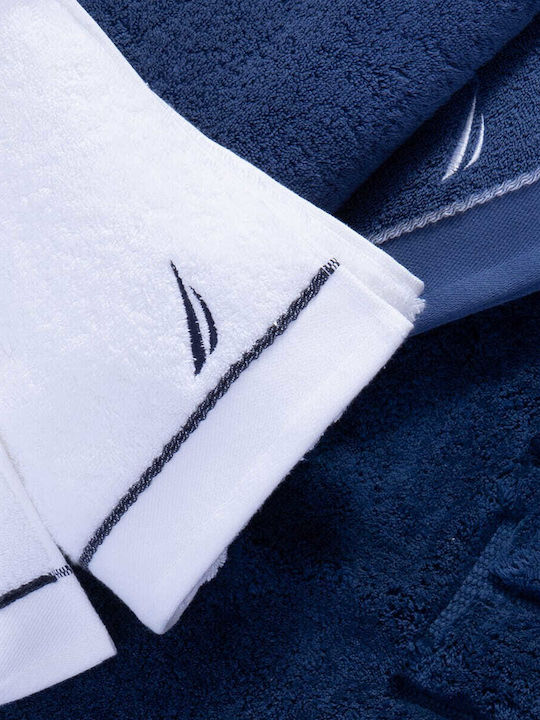 Nef-Nef Homeware Πετσέτα Χεριών Nautica Coast 30x50εκ. Λευκή Βάρους 600gr/m²