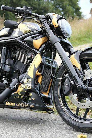 Cult Werk Set Side Radiator Hd-rod049 Harley Davidson Vrsca 1130 04-06 Black