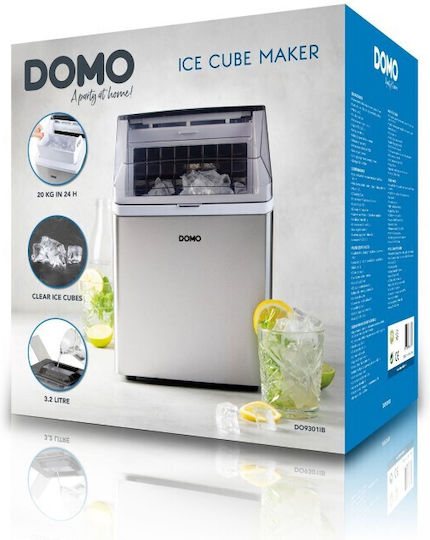 Domo Ice Machine with Daily Ice Making Capacity 20kg & Capacity 1.2kg