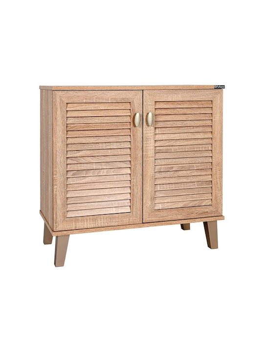 FP-01 Wooden Shoe Organizer with 4 Shelves Beige 75x36.8x74.5cm