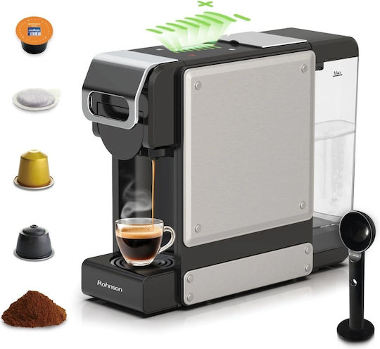 Rohnson Kapsel-Kaffeemaschine Nespresso Druck 19bar Schwarz
