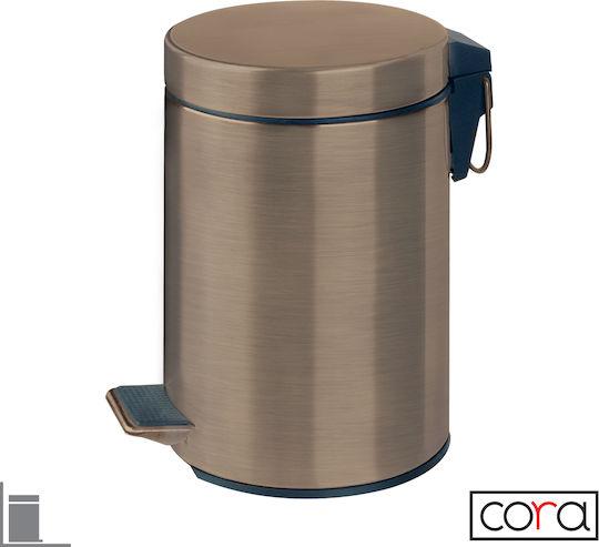 Cora Μεταλλικό Καλαθάκι Μπάνιου 5lt Μπρονζέ