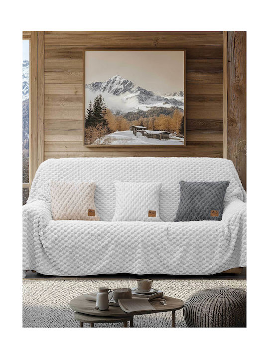 Madi Διακοσμητική Μαξιλαροθήκη Maisony από Γούνα White 45x45εκ.