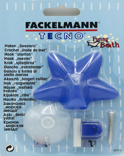 Fackelmann Γαντζάκι Μπάνιου Βεντούζα Βίδα Μπλε