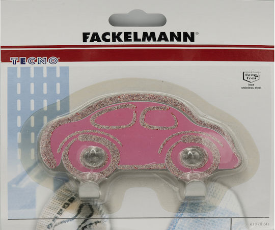 Fackelmann Haken mit 2 Saugnapfhaken Pink Auto