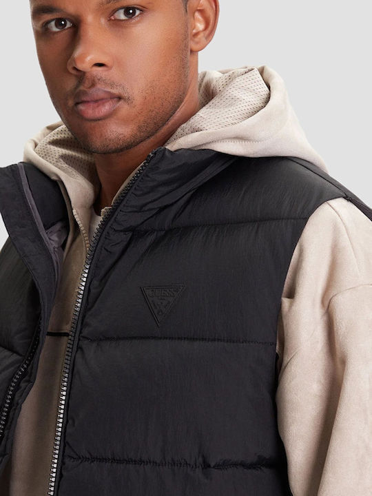 Ärmelloses Puffer Jacke Schwarz