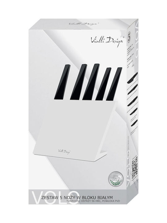 Vialli Design Volvo Σετ Μαχαίρια με Βάση από Ανοξείδωτο Ατσάλι 5τμχ