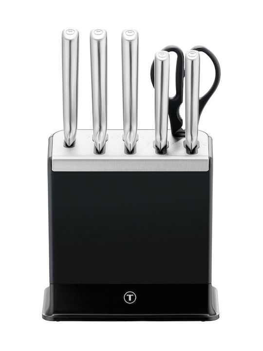 Tefal Ever Sharp Messer Set mit Sockel aus Rostfreiem Stahl 6 Stück