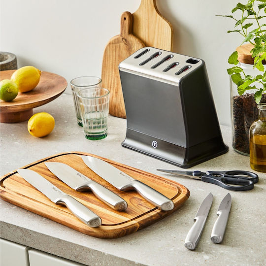 Tefal Ever Sharp Messer Set mit Sockel aus Rostfreiem Stahl 6 Stück
