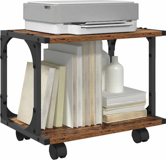 Vidaxl Printer Stand Industrial Design 41 X 28 X 33.5 Cm Wood Old Wood 882989