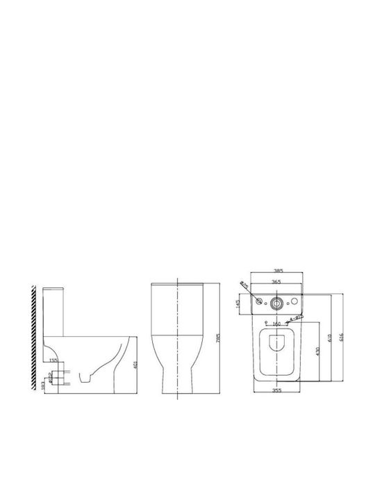 Tema Sprint-316 Boden-WC Randlos mit Spülung mit Schlankem Deckel Ohne Deckel Weiß Tema Sprint-316 Boden-WC Randlos mit Spülung mit Schlankem Deckel Ohne Deckel Weiß