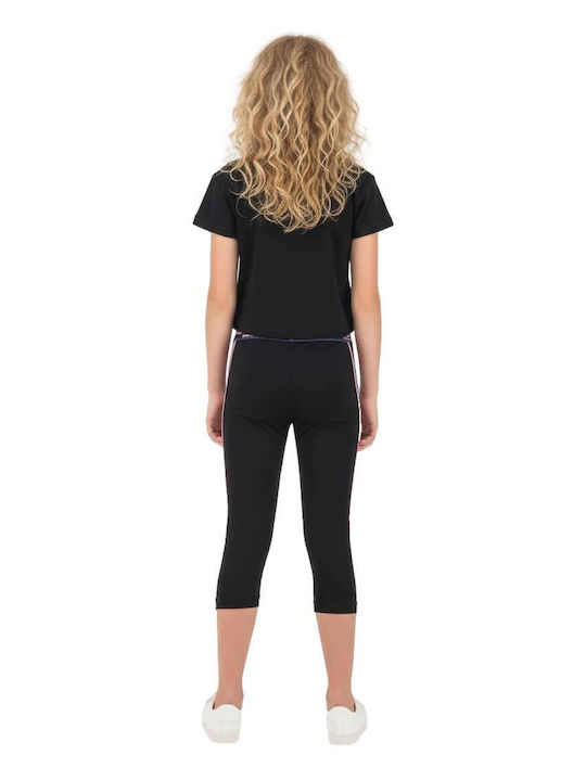 Kinderbekleidungssets mit Sommer-Leggings 2 Stück Schwarz Athleisure