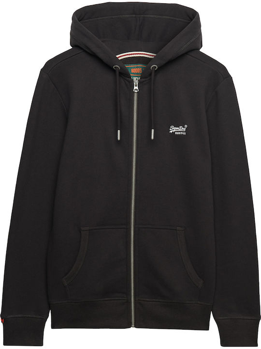Essential Logo Zip Hoodie Carbon Black