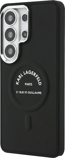 Karl Lagerfeld Rückseitencover aus Silikon Kunststoff Leder Schwarz für Galaxy S26 Ultra
