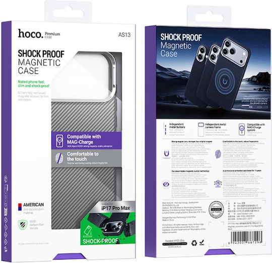 Hoco Rückseitenhülle aus Silikon Schwarz für iPhone 17 Pro Max