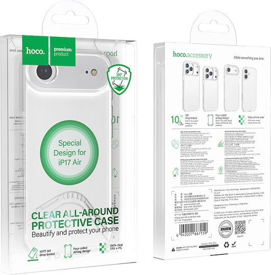 Hoco Husă Spate Airbag de Protecție Silicon Transparent (iPhone Air)