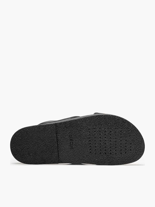 Leather Women's Sandals Flatforms Black