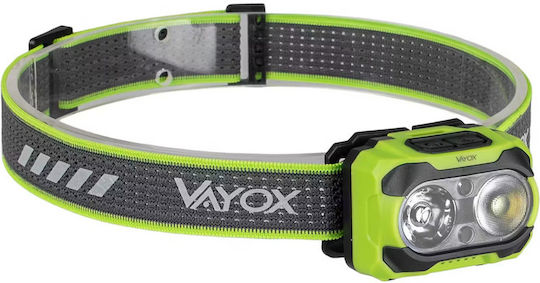 Vayox Rechargeable LED Head Flashlight IP44 with Maximum Brightness 600lm