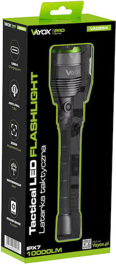 Vayox Rechargeable LED Flash Light IPX7 with Maximum Brightness 10000lm