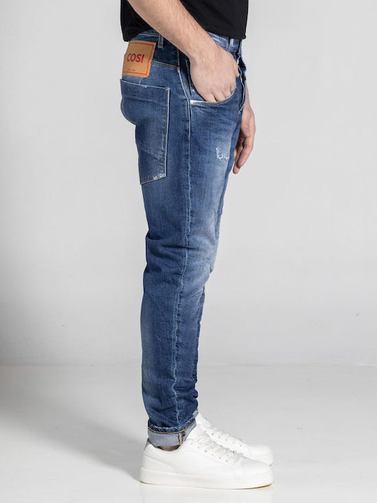 Pantaloni De Blugi Pentru Bărbați Slim Fit Albastru Marin