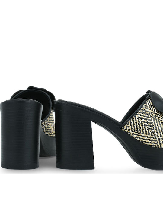 Mules With High Heel In Black Colour