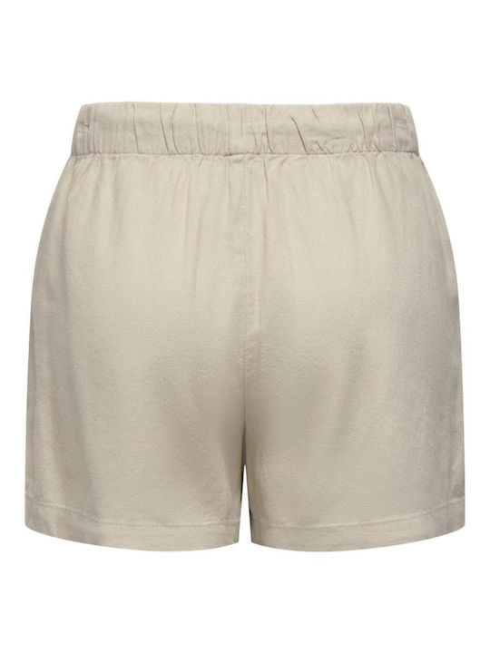 Pantaloni Scurți Din In Bej Pentru Femei