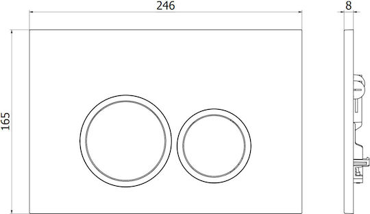 Mexen Tex Flush Plate for Dual Flush Toilets Glossy Chrome