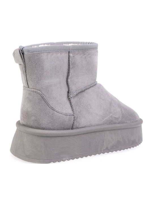 Wildleder Stiefeletten Damen mit Pelz Graue