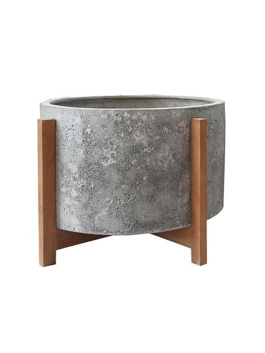 HomeMarkt Hoff Concrete Flower Pot Gray-teak 50x50x35cm