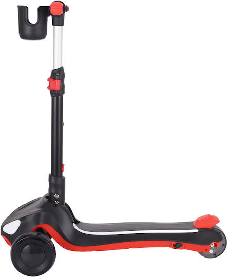 Kiddoboo Kinderroller E-Scooter Trecyclo 3-Rad mit LED-Beleuchtung für 5+ Jahre Schwarz