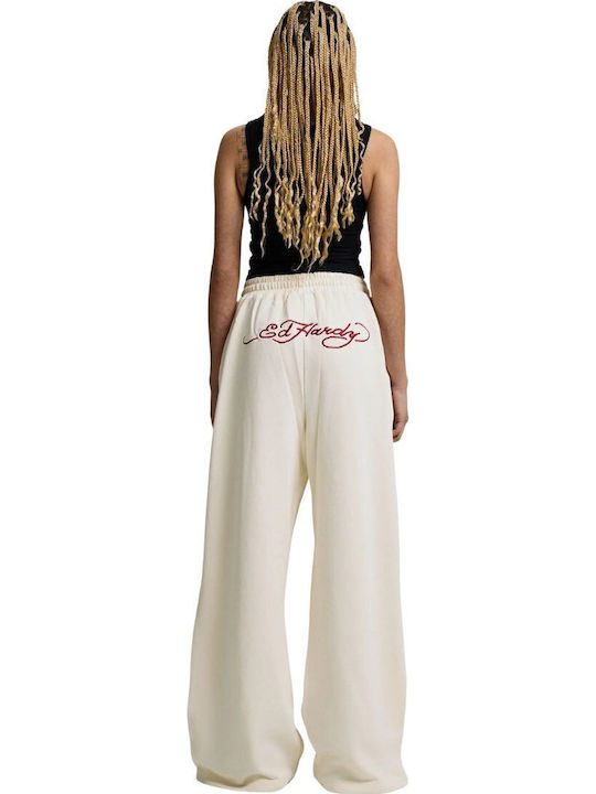 Ed Hardy Flared Sweatpants Beige