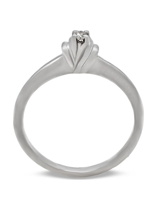 Savvas Design Inel Din Aur Alb 18K