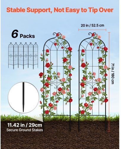 Vevor Βάσεις Στήριξης Φυτών 52.5cm Σετ 6τμχ Vevor Βάσεις Στήριξης Φυτών 52.5cm Σετ 6τμχ