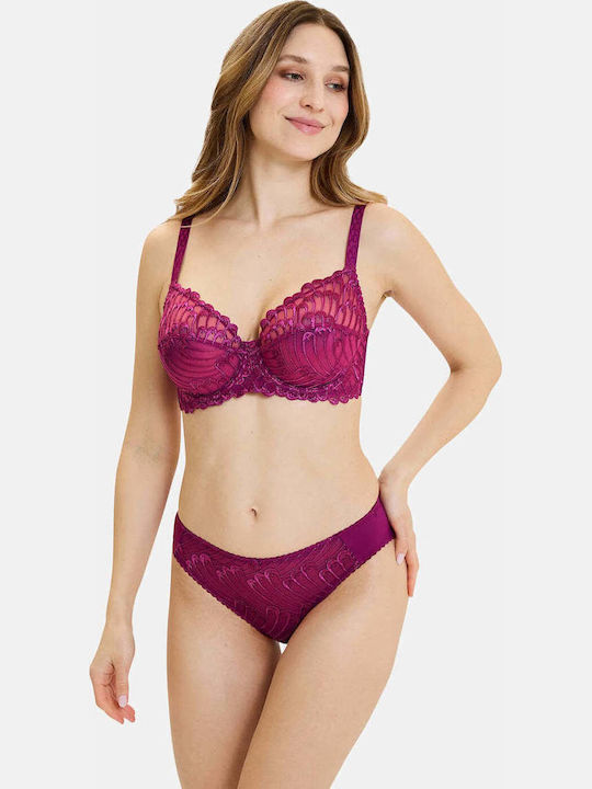 Magenta Bra without Padding with Underwire