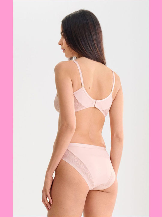 Pink Bra Without Padding With Underwire