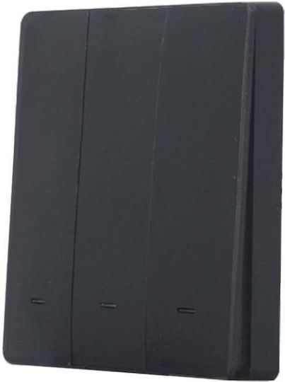 SmartWise Recessed Triple Wall Switch Without Frame Black