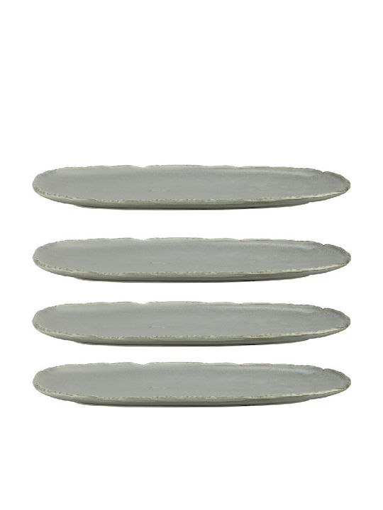Raki Fuji Platou De Servire Oval Din Porțelan Gri 35x15cm Raki Fuji Platou De Servire Oval Din Porțelan Gri 35x15cm