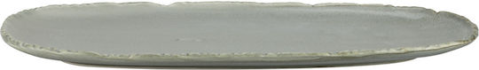 Raki Fuji Oval Serving Platter Made of Gray Porcelain 35x15cm