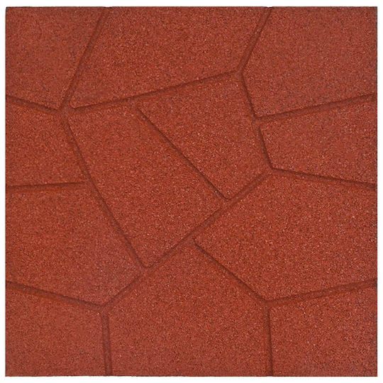 Step Stone 6 Pcs Red 40.5 X 40.5 X 2 Cm Rubber 42030073 Red