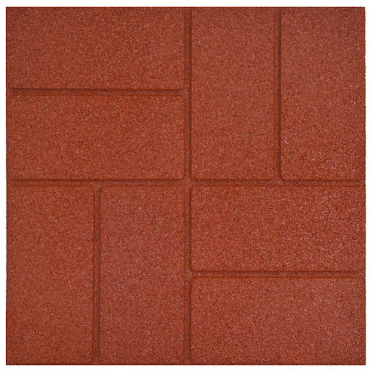 Step Stone 6 Pcs Red 40.5 X 40.5 X 2 Cm Rubber 42030073 Red