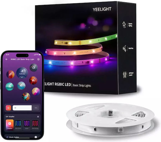 Yeelight Смарт LED Лента Wi-Fi RGB Светлина 6m с Захранване