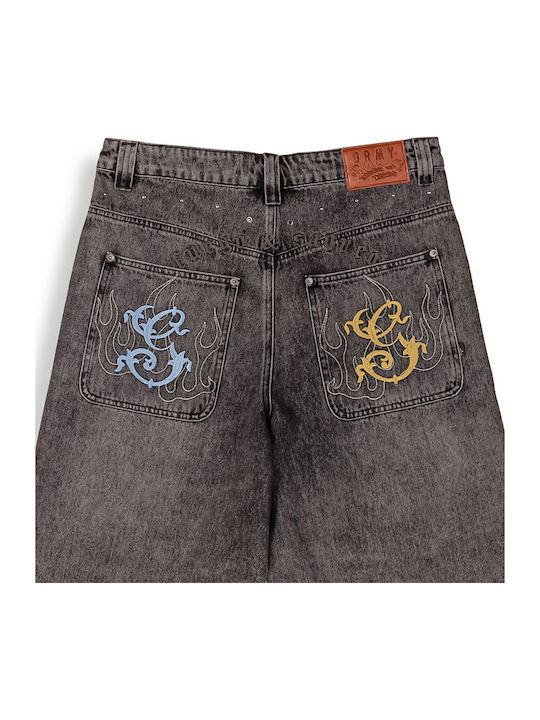Baggy Men's Denim Shorts Black