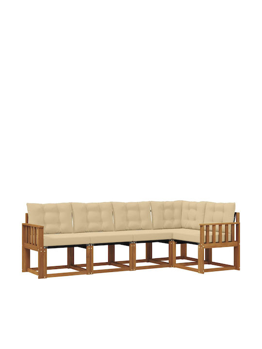 Corner Outdoor Sofa from Pallets with Cushions 247x128.5x73cm