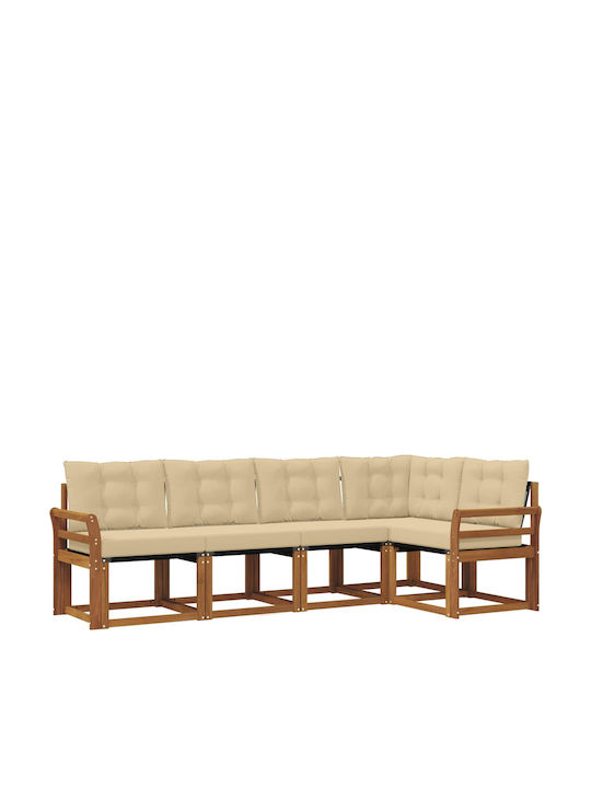 Corner Outdoor Sofa from Pallets with Cushions 249x130.5x73cm