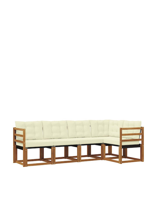 Corner Outdoor Sofa from Pallets with Cushions 245x126.5x73cm