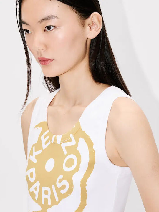 Boke Flower 2.0 Γυναικεία Μπλούζα Βαμβακερή Αμάνικη Floral White