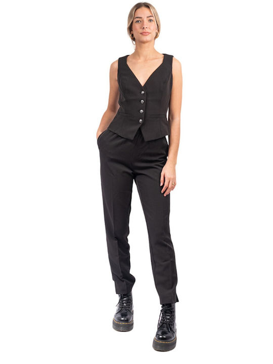 Damen Stoff Hose Black