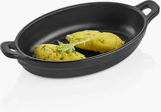 Raki Oval Melamine Serving Platter Black 15x8cm