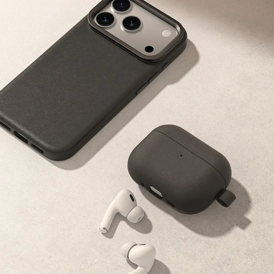 AmazingThing Θήκη Δερμάτινη με Γάντζο σε Μαύρο χρώμα για Apple AirPods Pro 3